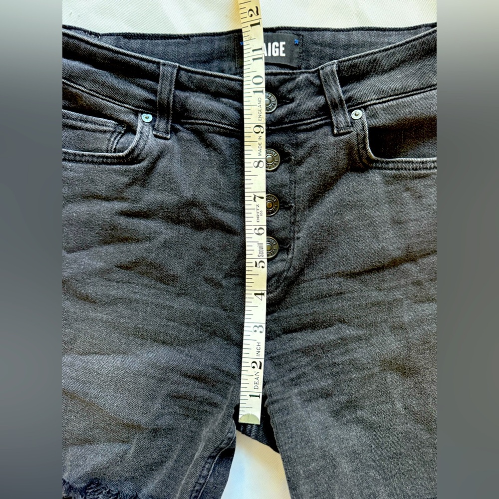 PAIGE Women's Sarah Exposed‎ Button Fly Raw Hem Longline Short size 25 - Picture 7 of 8